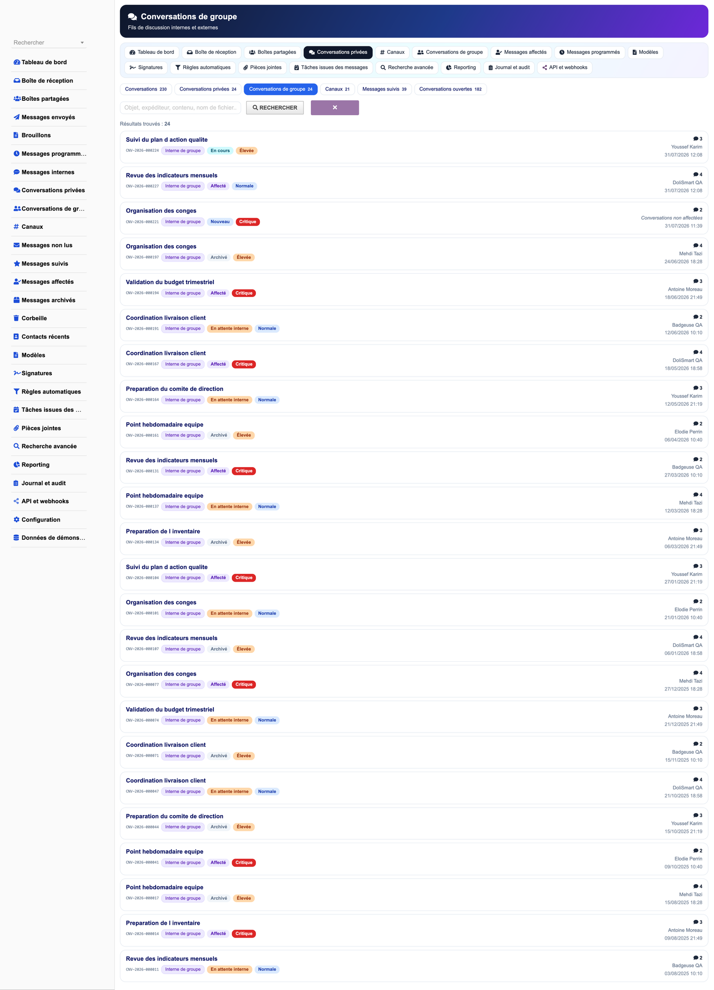 MESSAGING MANAGEMENT - Dolibarr