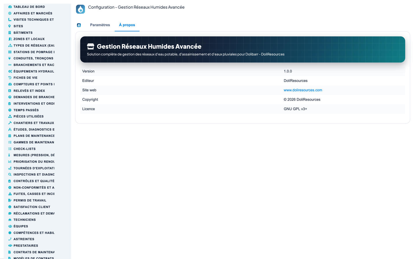 Wet Networks Management — Advanced - Dolibarr