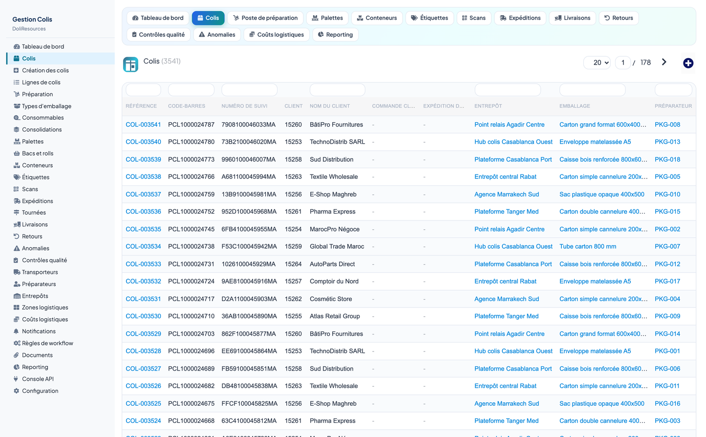 PARCEL MANAGEMENT - Dolibarr