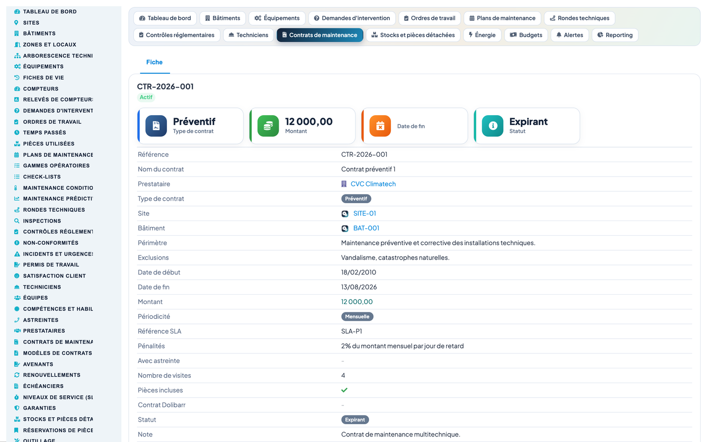 Advanced Maintenance Contract Management - Dolibarr