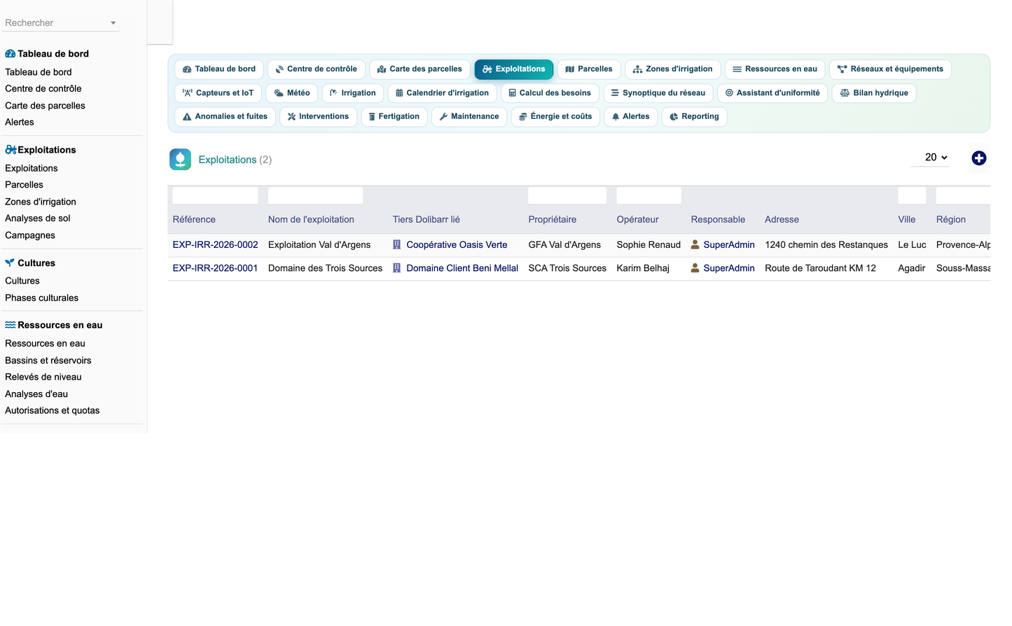 DoliResources - Dolibarr - 07_liste_exploitations