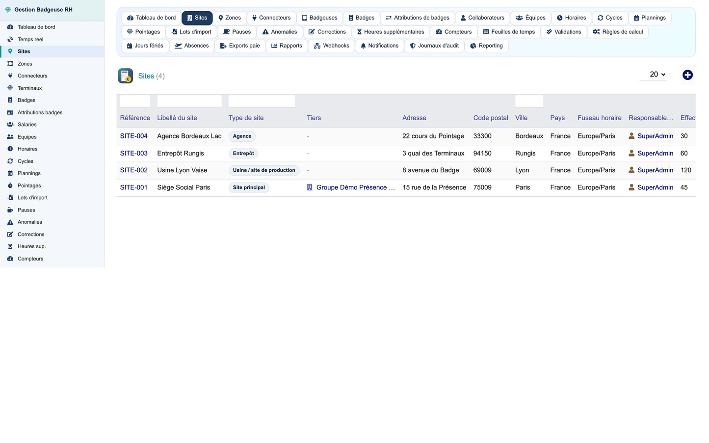 HR Badge, Time & Attendance Management - Dolibarr