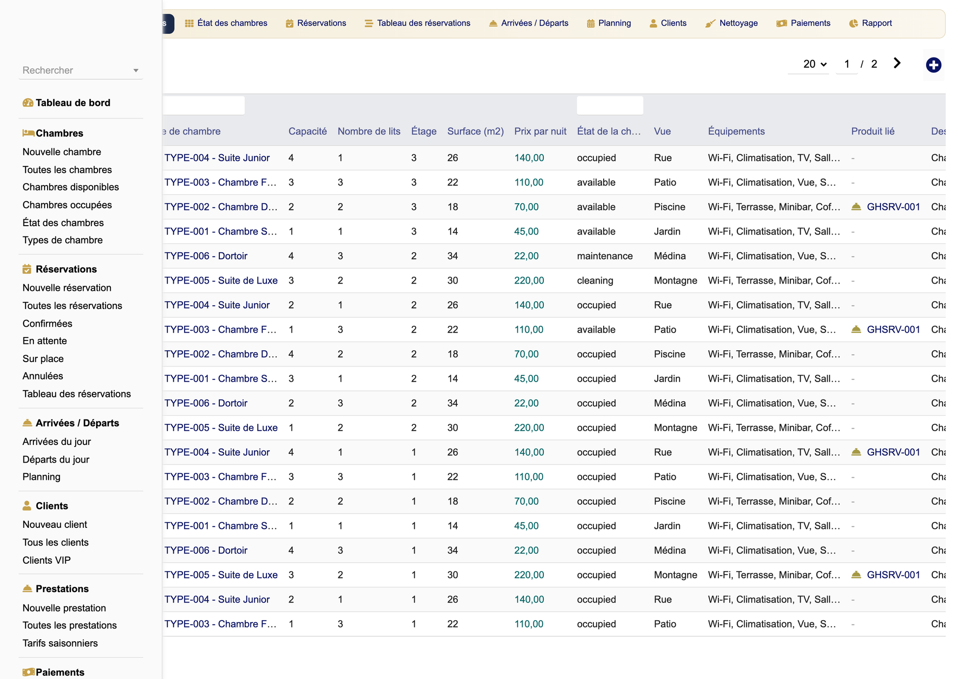 DoliResources - Dolibarr - 08_Chambres_liste
