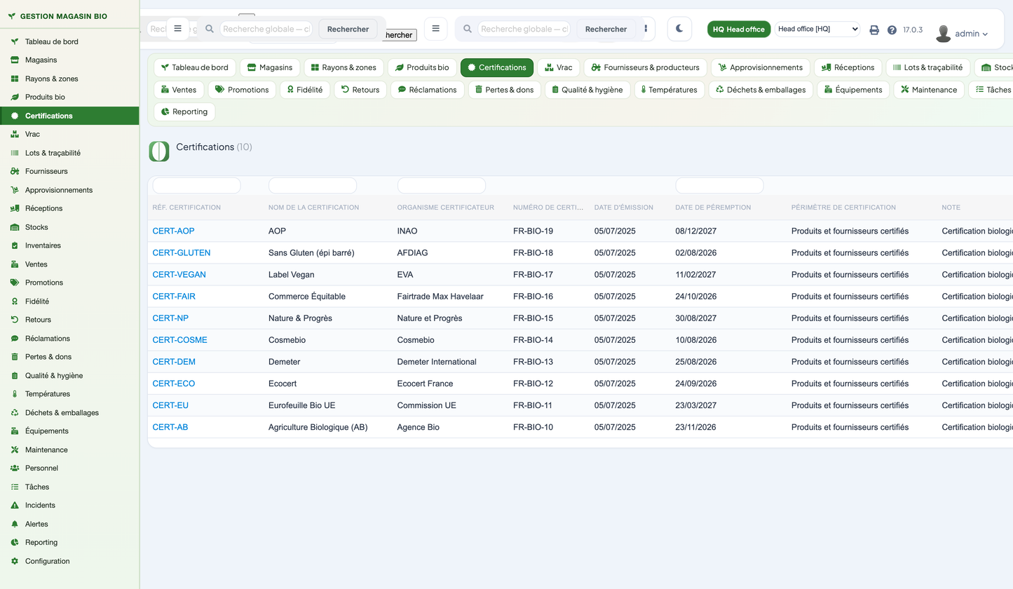Organic Store Management for Dolibarr