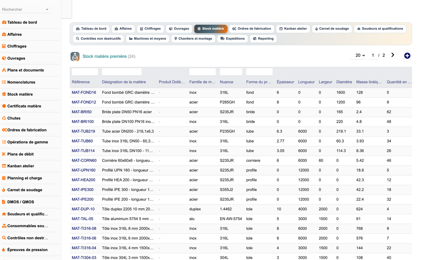 DoliResources - Dolibarr - 12_matieres_liste