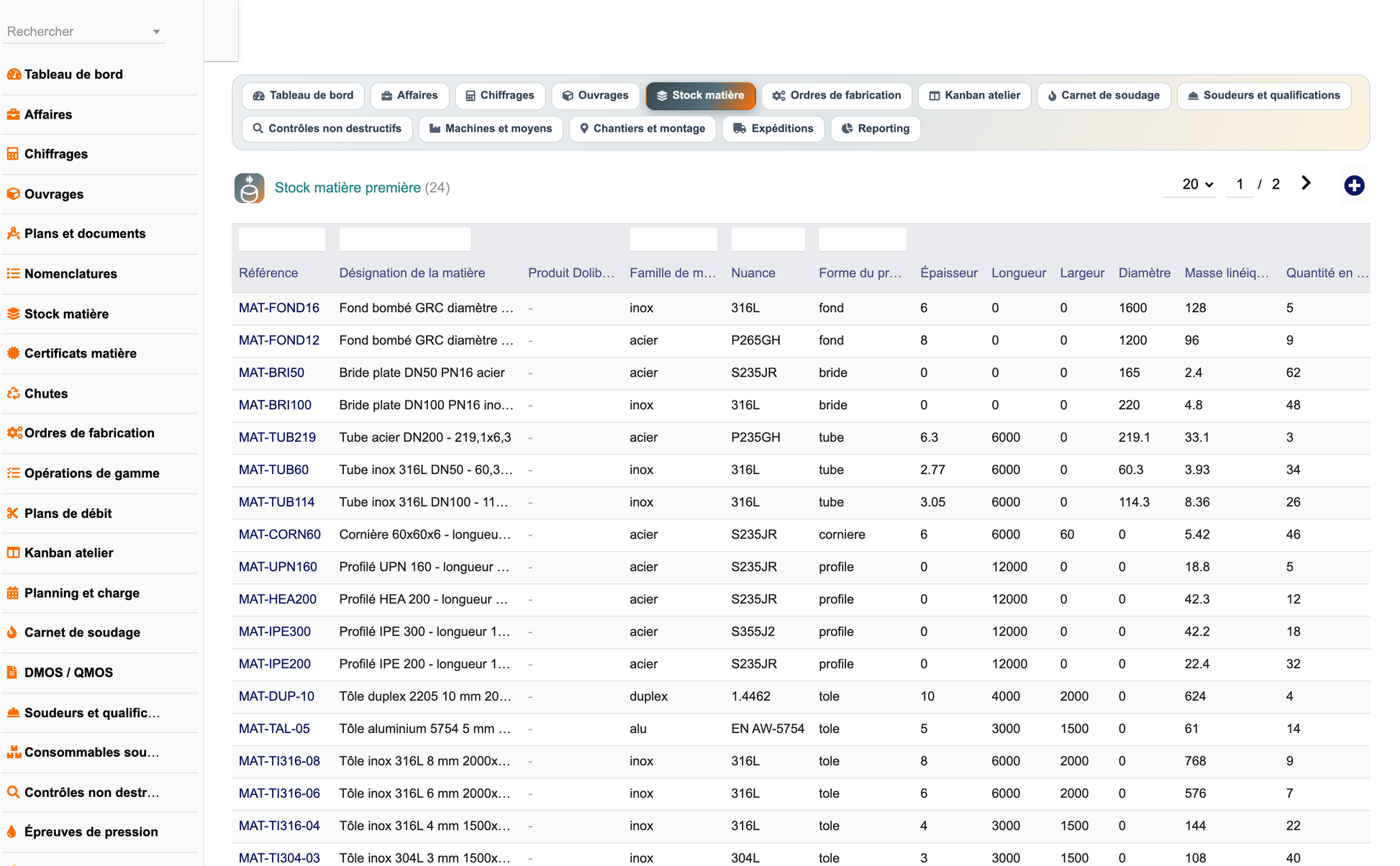 DoliResources - Dolibarr - 12_matieres_liste