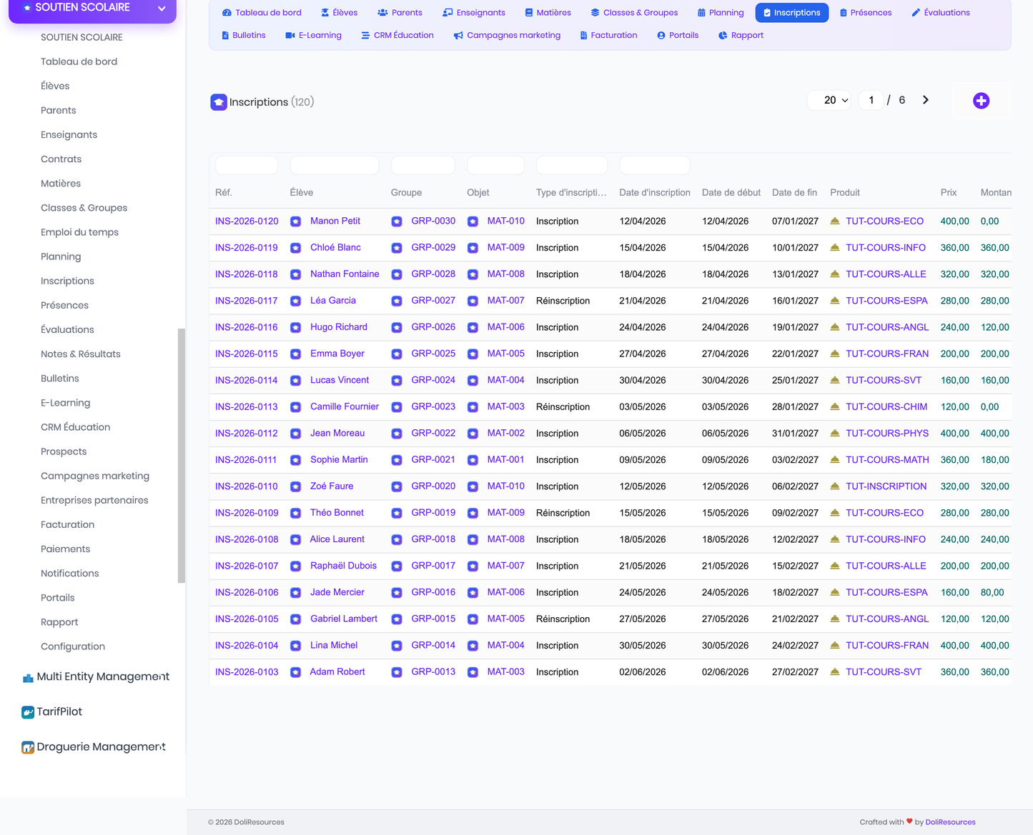 DoliResources - Dolibarr - 13_enrollments_list_600846ad-944a-471c-82b6-e3dd048f5a13