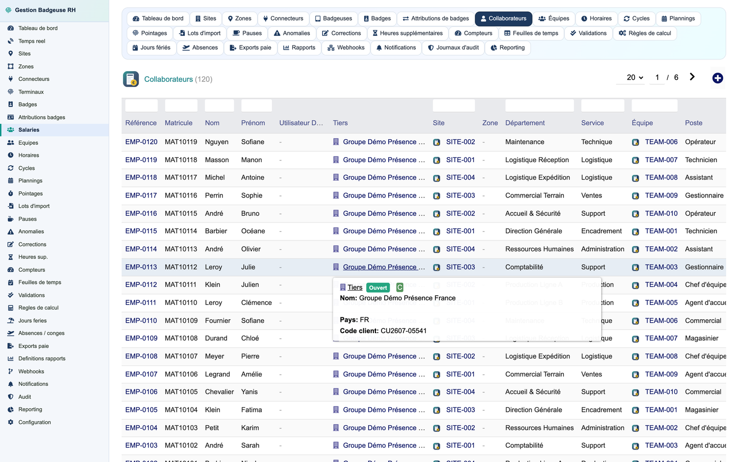 HR Badge, Time & Attendance Management - Dolibarr
