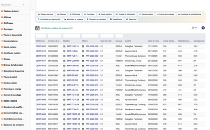 DoliResources - Dolibarr - 14_certificats_matiere_liste