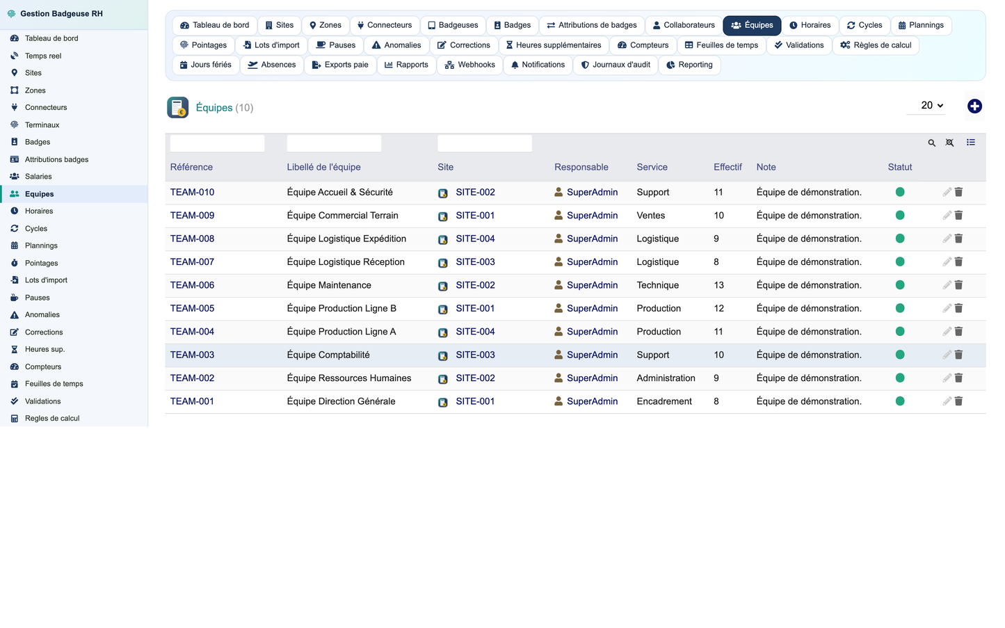 HR Badge, Time & Attendance Management - Dolibarr