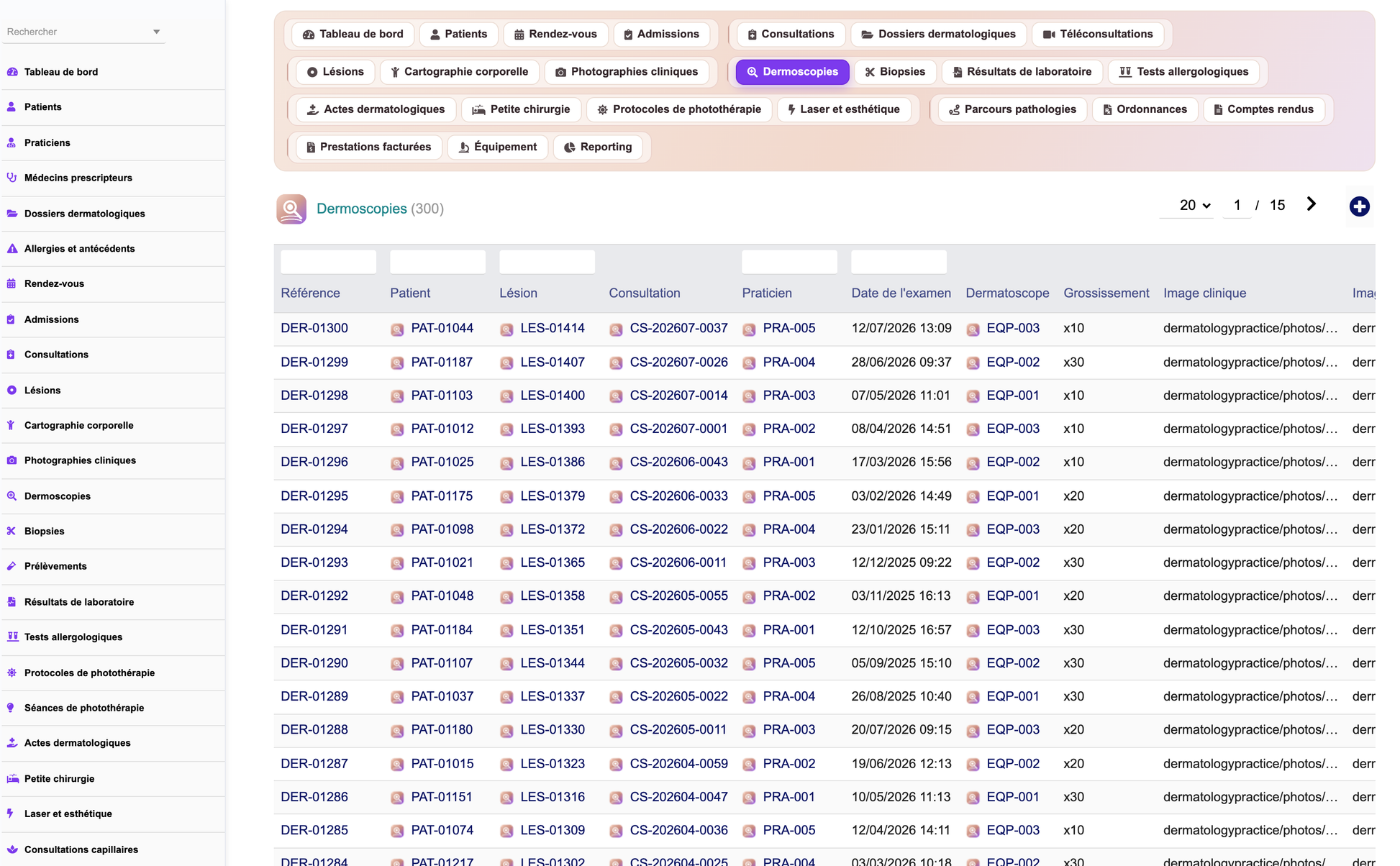 DoliResources - Dolibarr - 15_dermoscopy_list