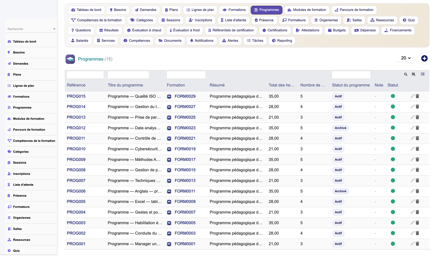 HR Training Management - Dolibarr
