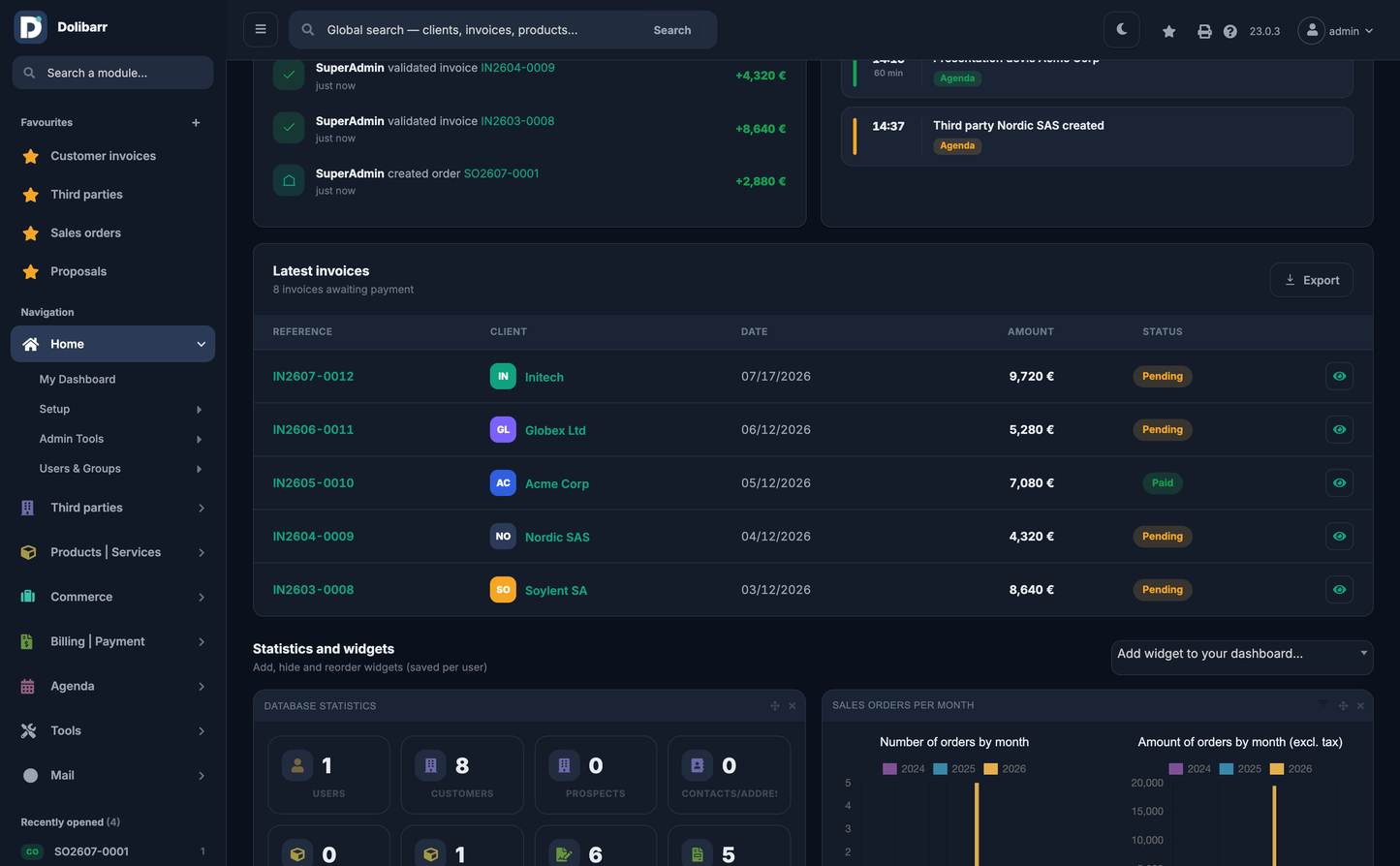 DoliResources - Dolibarr - 17_dashboard_dark_activity_agenda