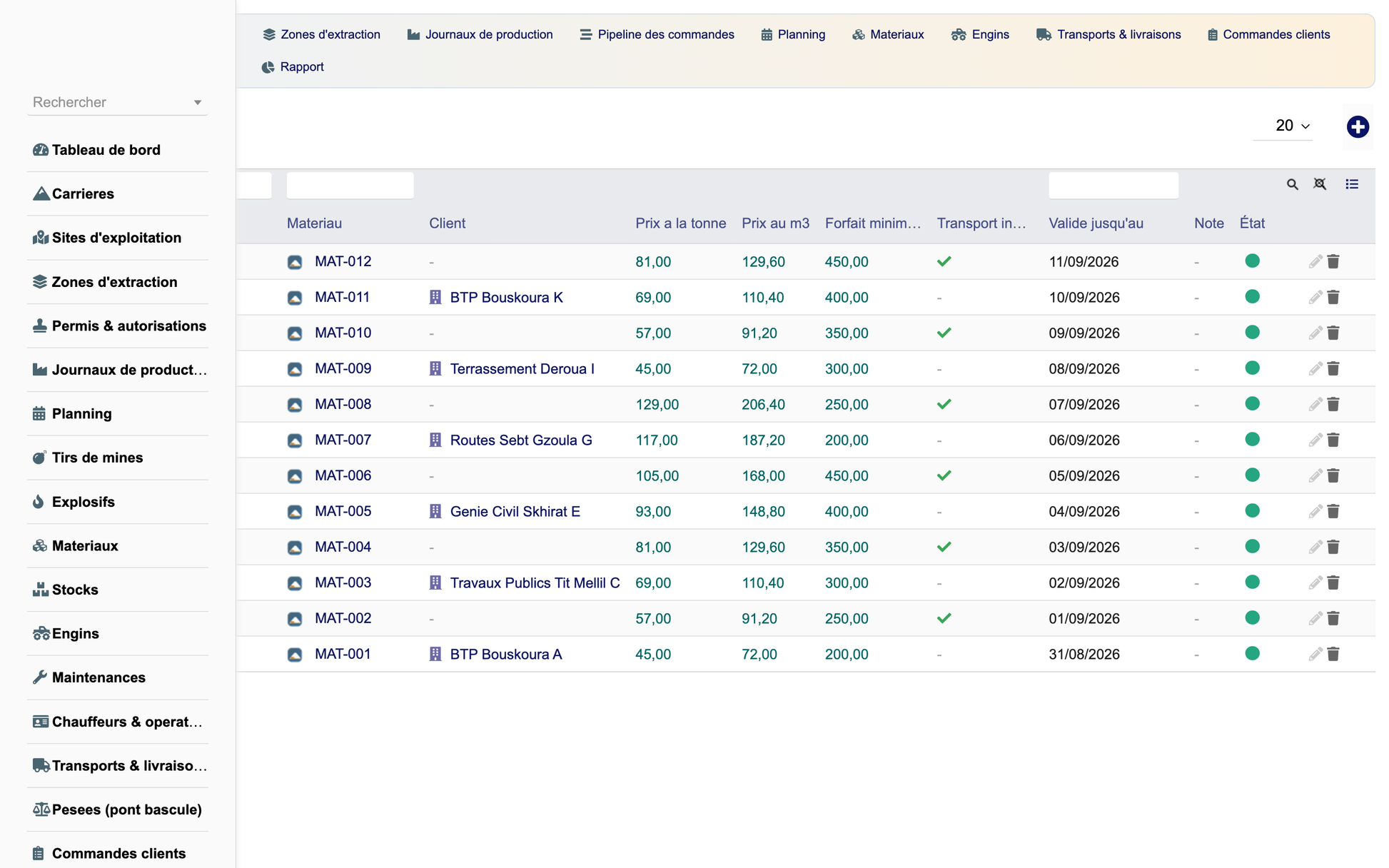 DoliResources - Dolibarr - 17_tariffs_list