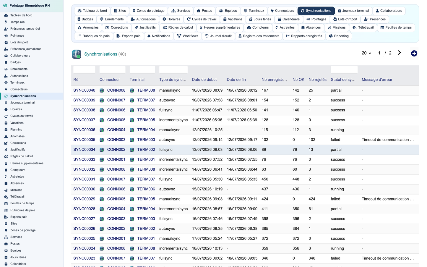 Biometric Time & Attendance Management - Dolibarr