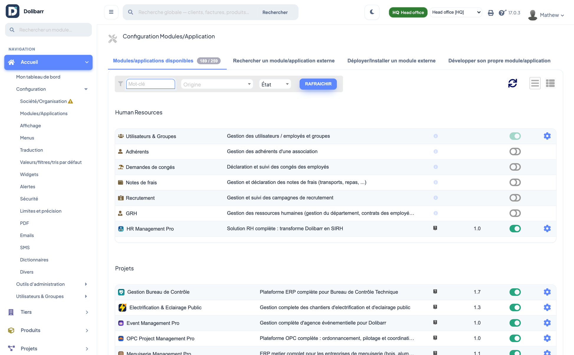 DoliResources - Dolibarr - 19_liste_modules