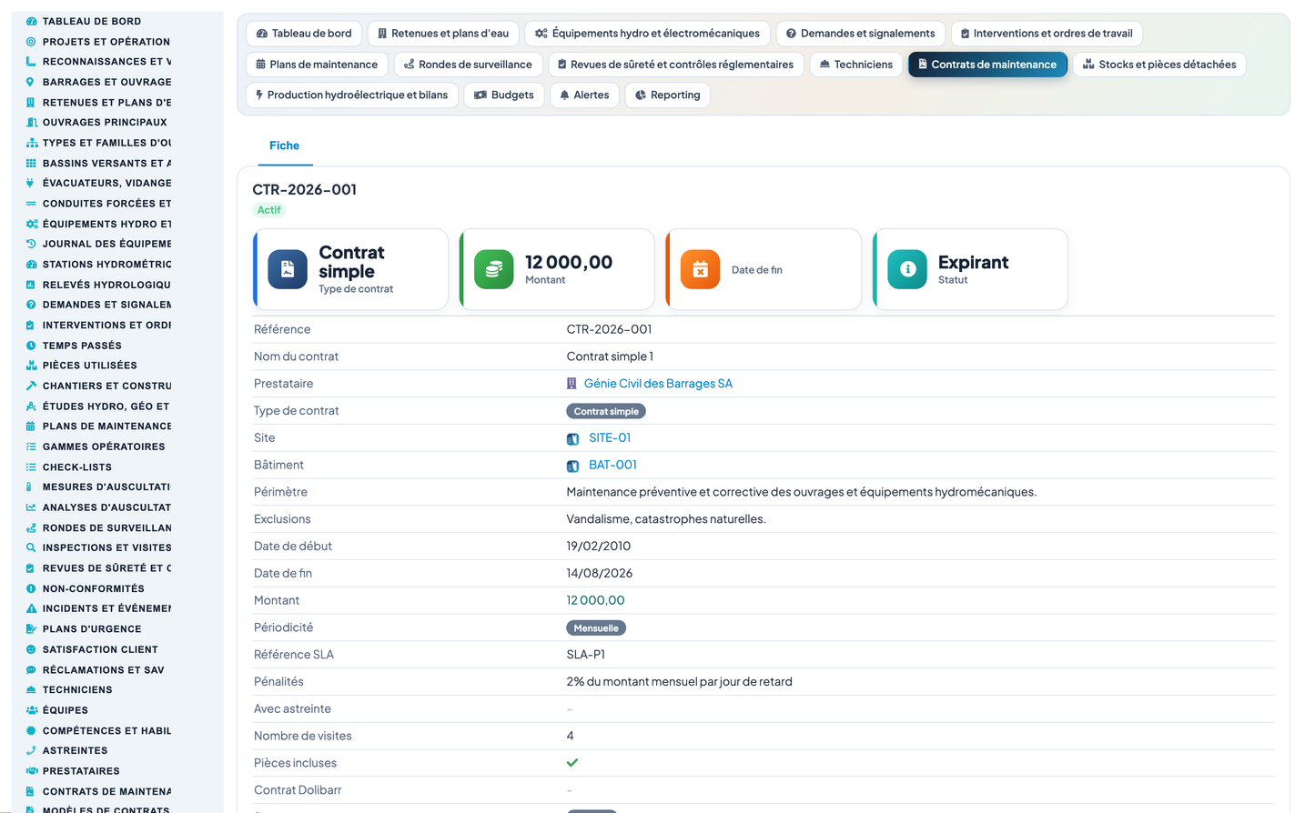 Dam & Reservoir Lifecycle Management - Dolibarr