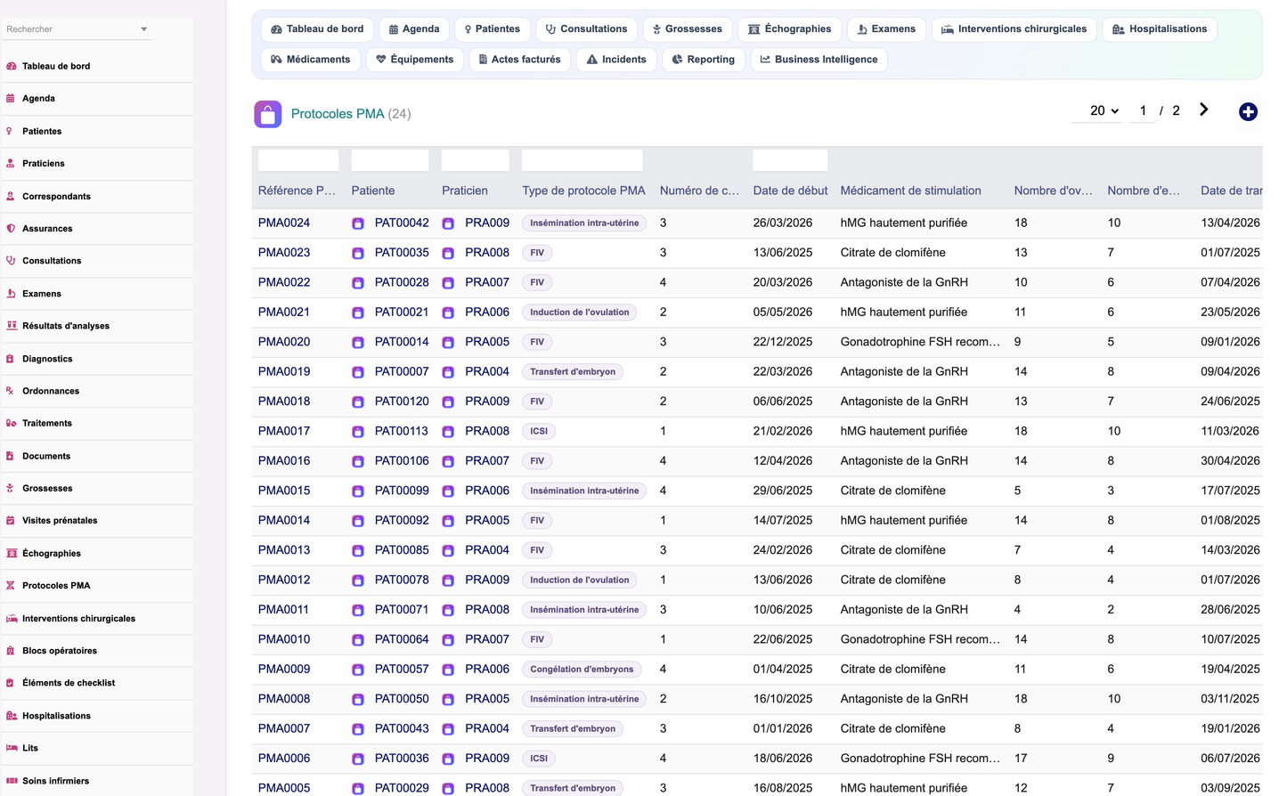DoliResources - Dolibarr - 22_list_gynartprotocol