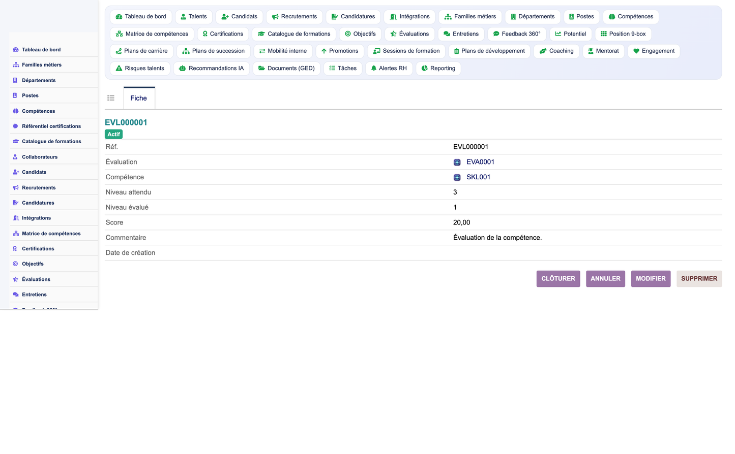 HR Performance Evaluation Management - Dolibarr