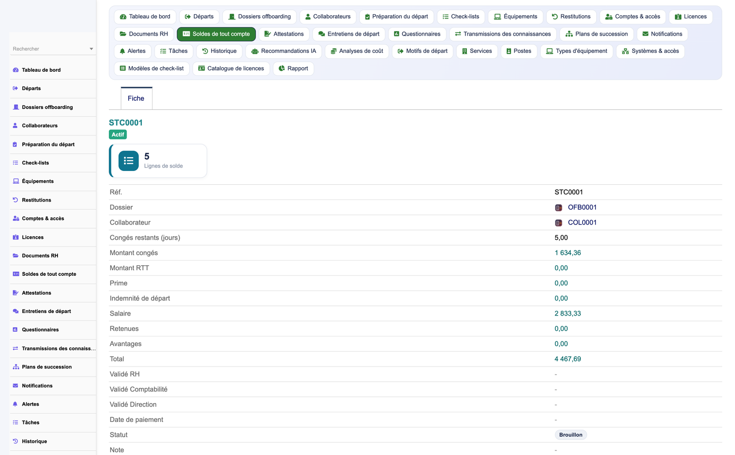 HR Offboarding Management - Dolibarr