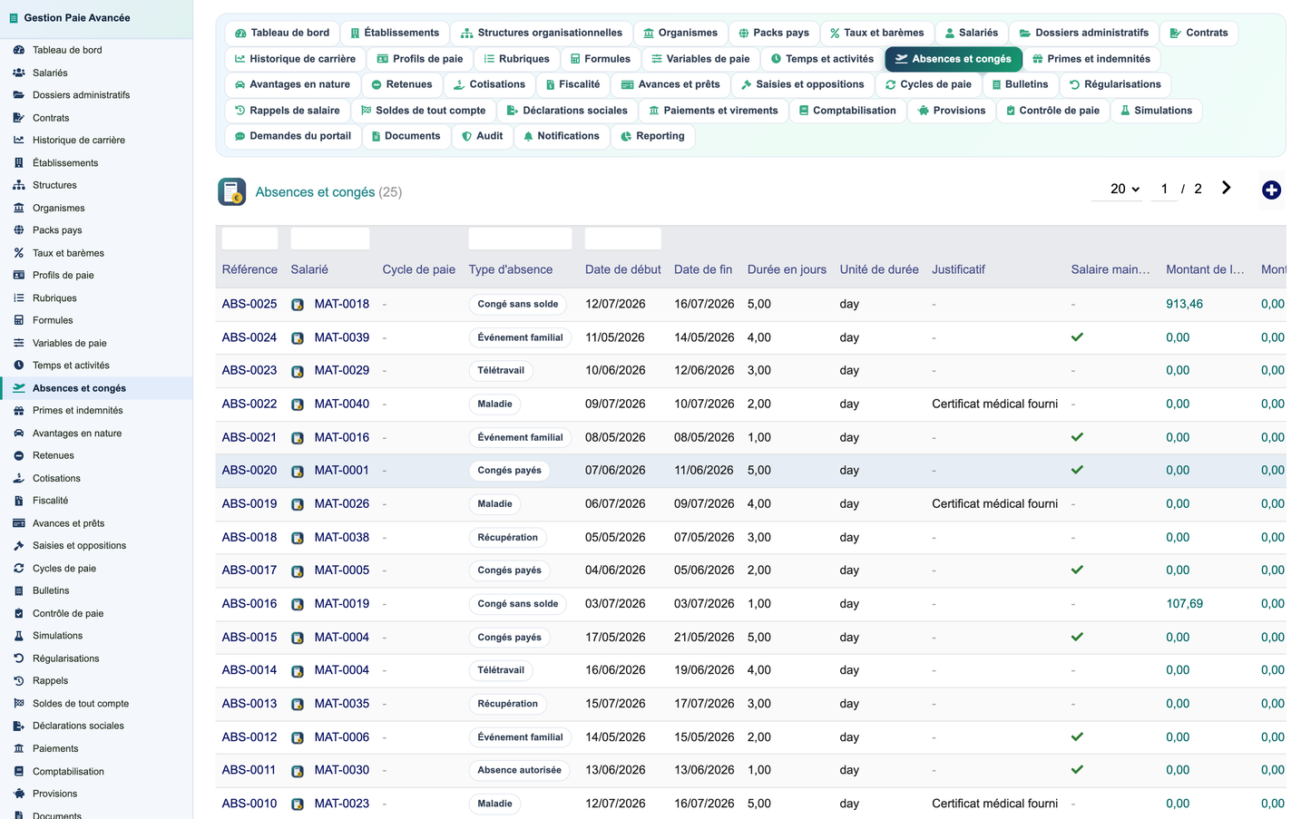Advanced Payroll Management - Dolibarr