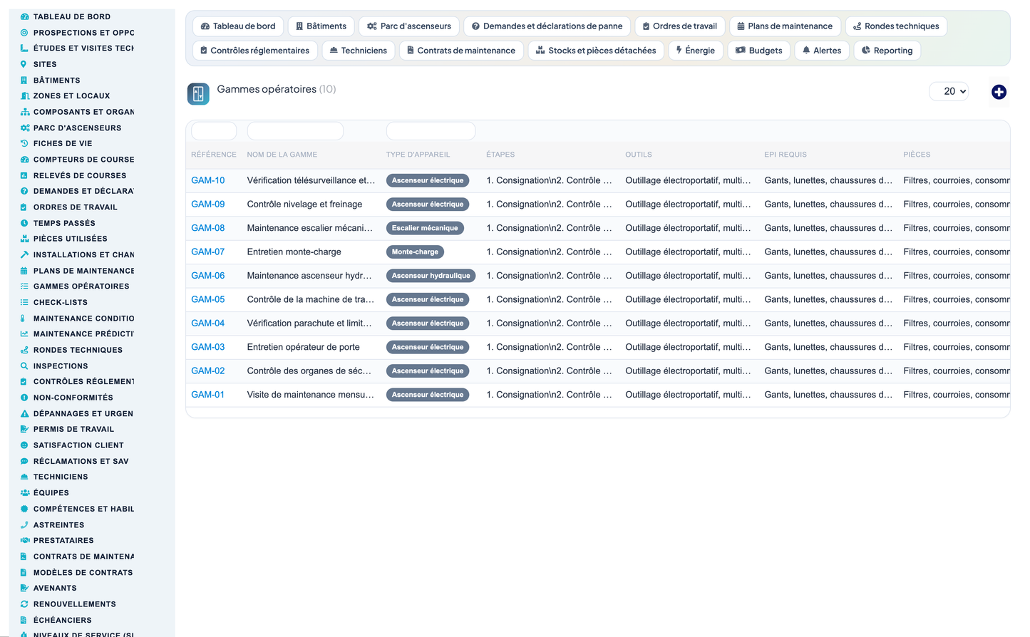 Elevator & Vertical-Transport Management for Dolibarr
