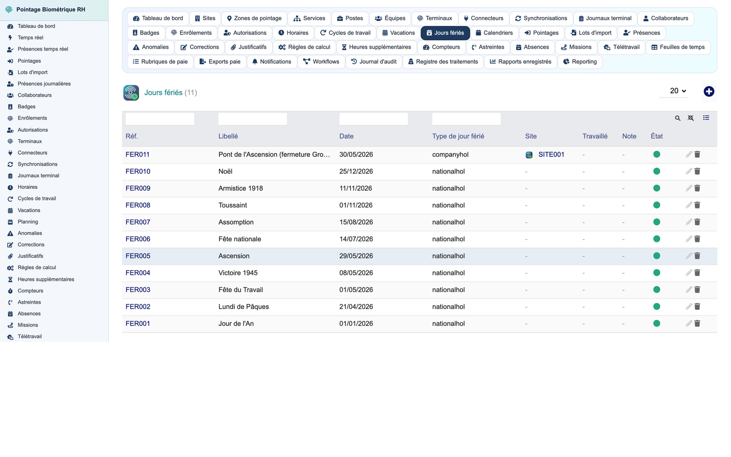 Biometric Time & Attendance Management - Dolibarr