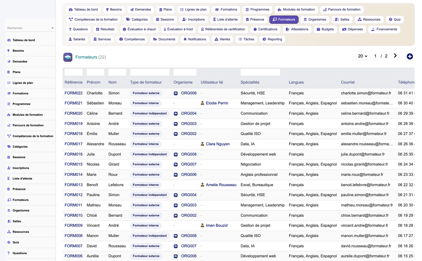 HR Training Management - Dolibarr