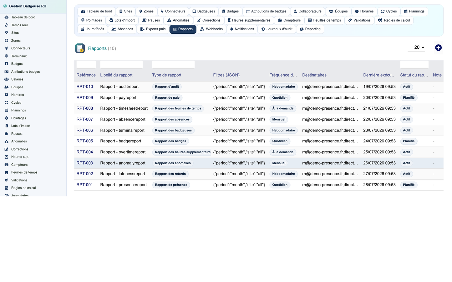 HR Badge, Time & Attendance Management - Dolibarr