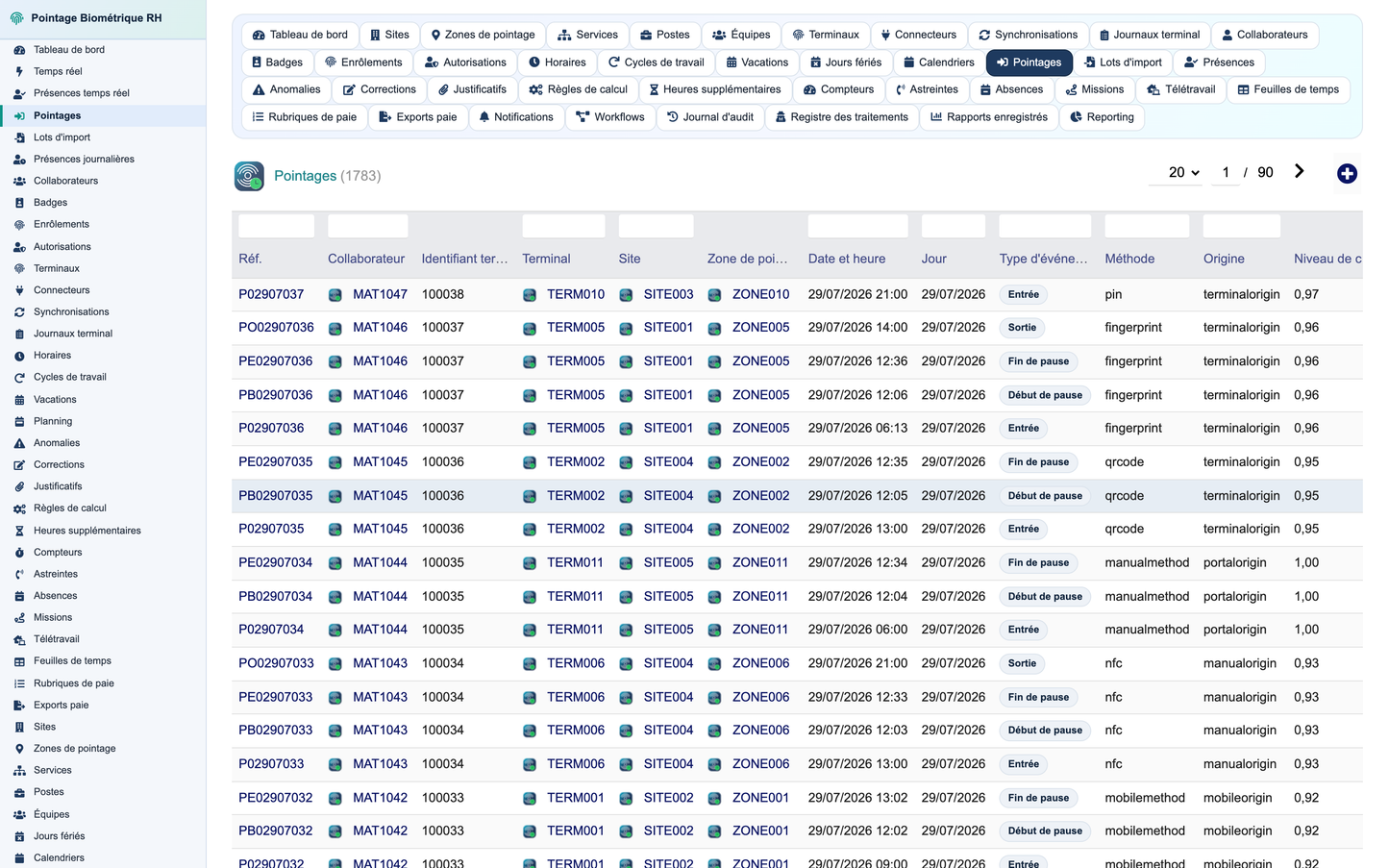 Biometric Time & Attendance Management - Dolibarr
