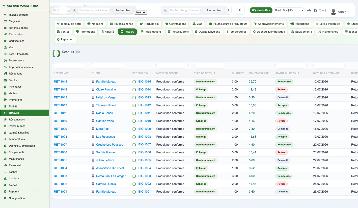 Organic Store Management for Dolibarr