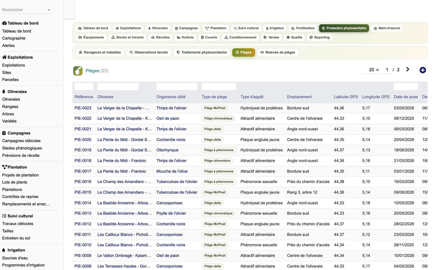 DoliResources - Dolibarr - 34_liste_pieges