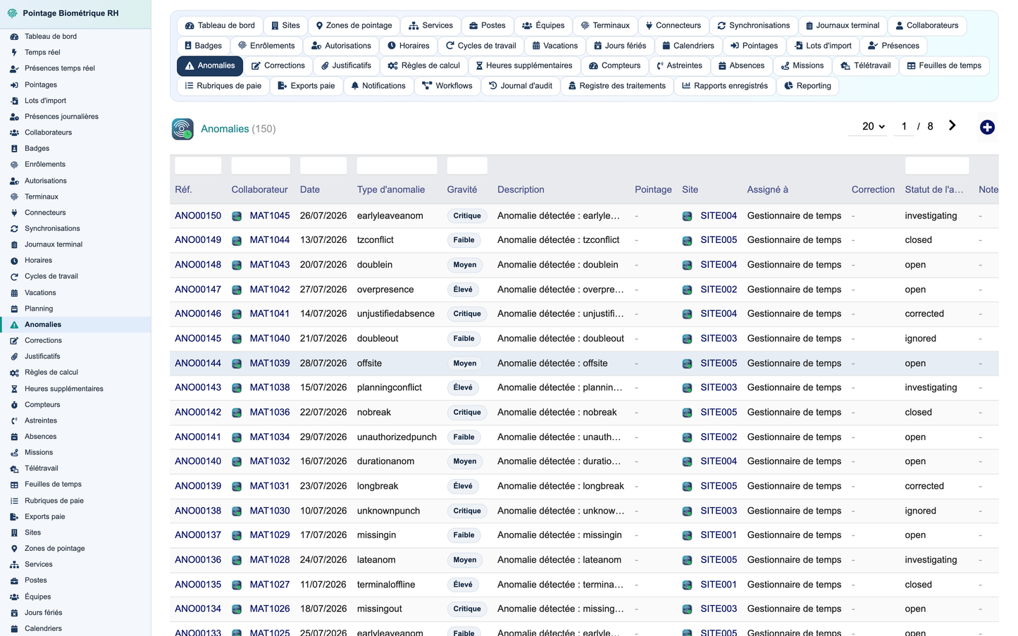 Biometric Time & Attendance Management - Dolibarr