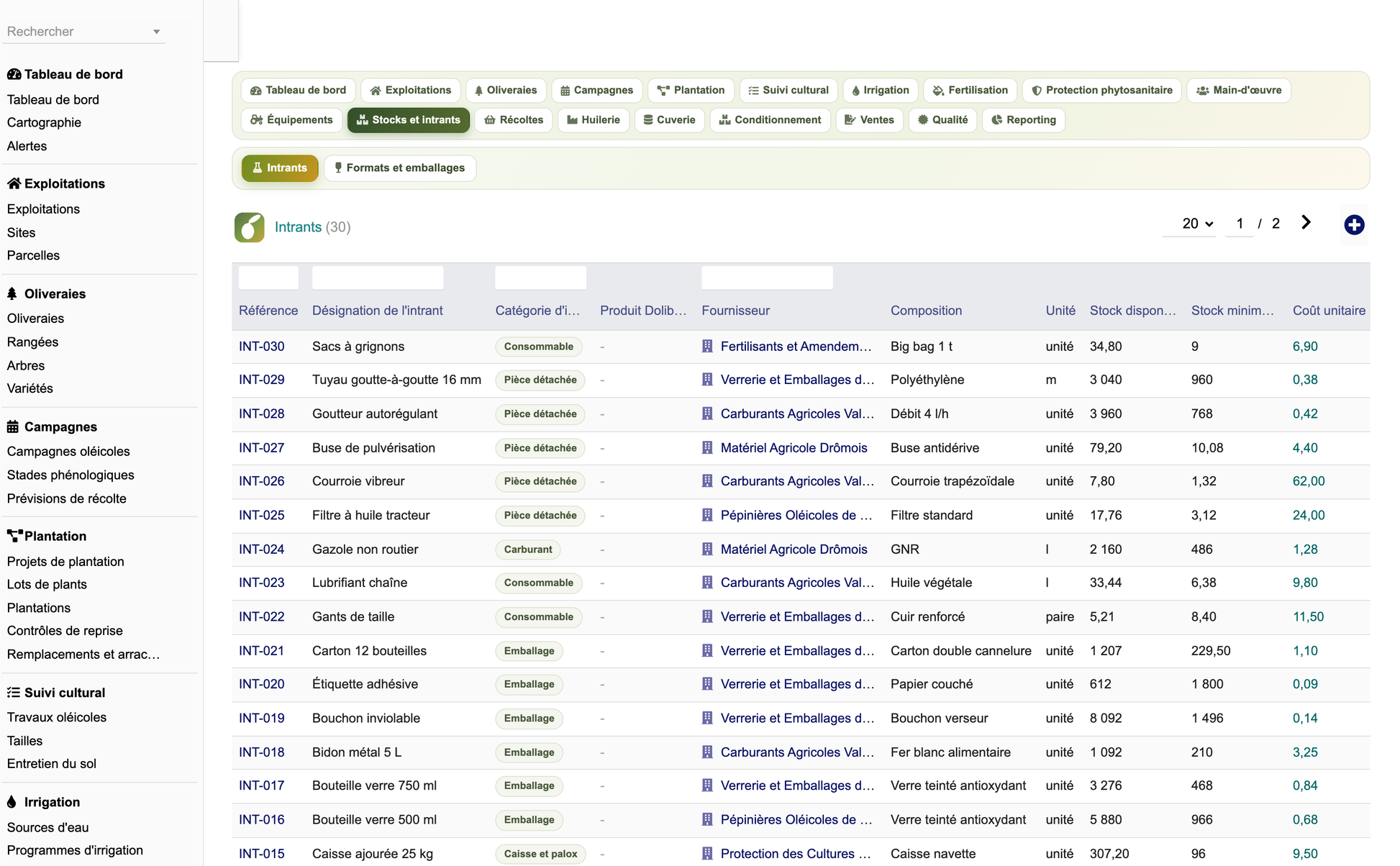 DoliResources - Dolibarr - 36_liste_intrants