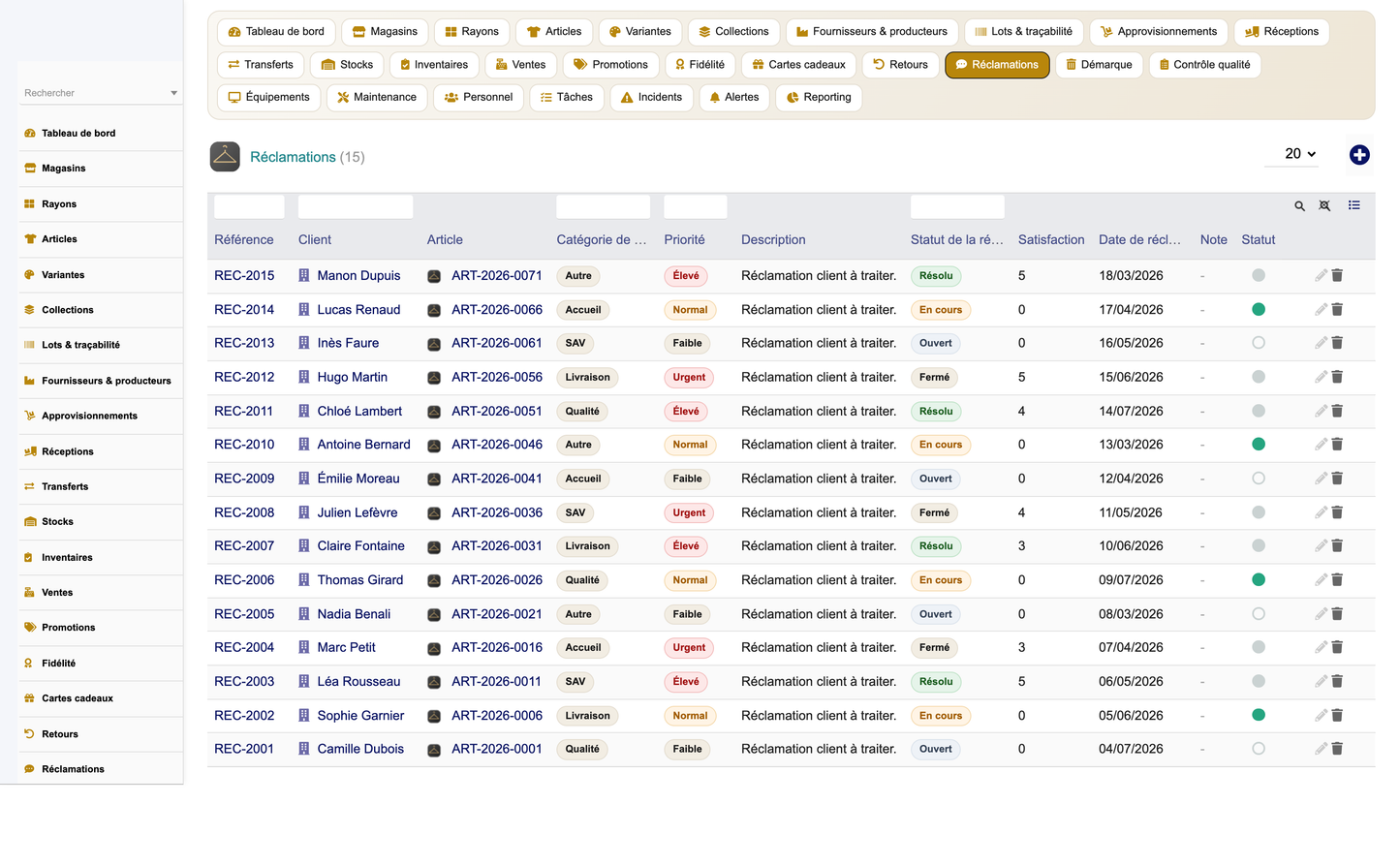Clothing Store Management - Dolibarr