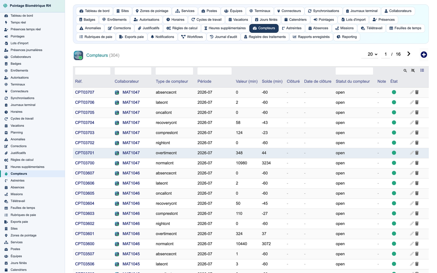 Biometric Time & Attendance Management - Dolibarr