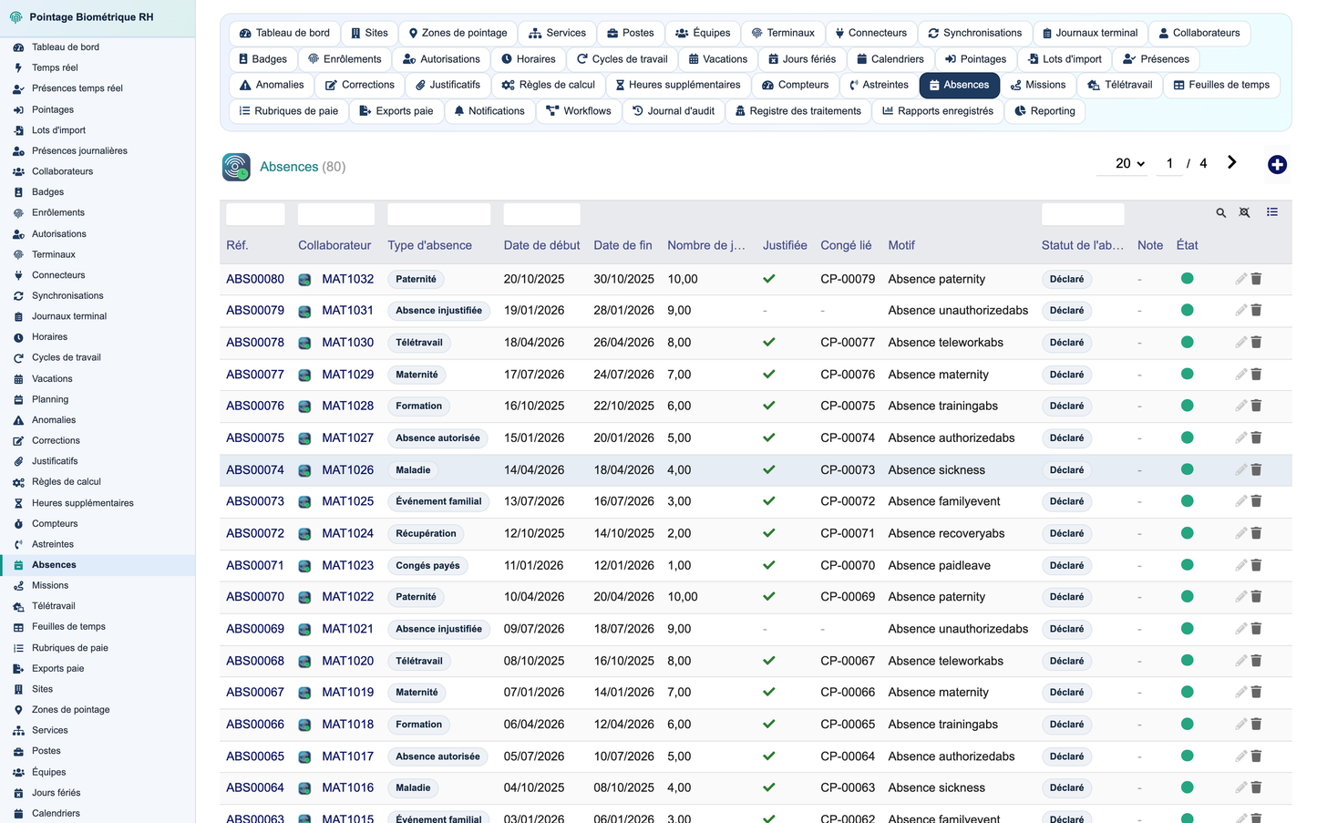 Biometric Time & Attendance Management - Dolibarr