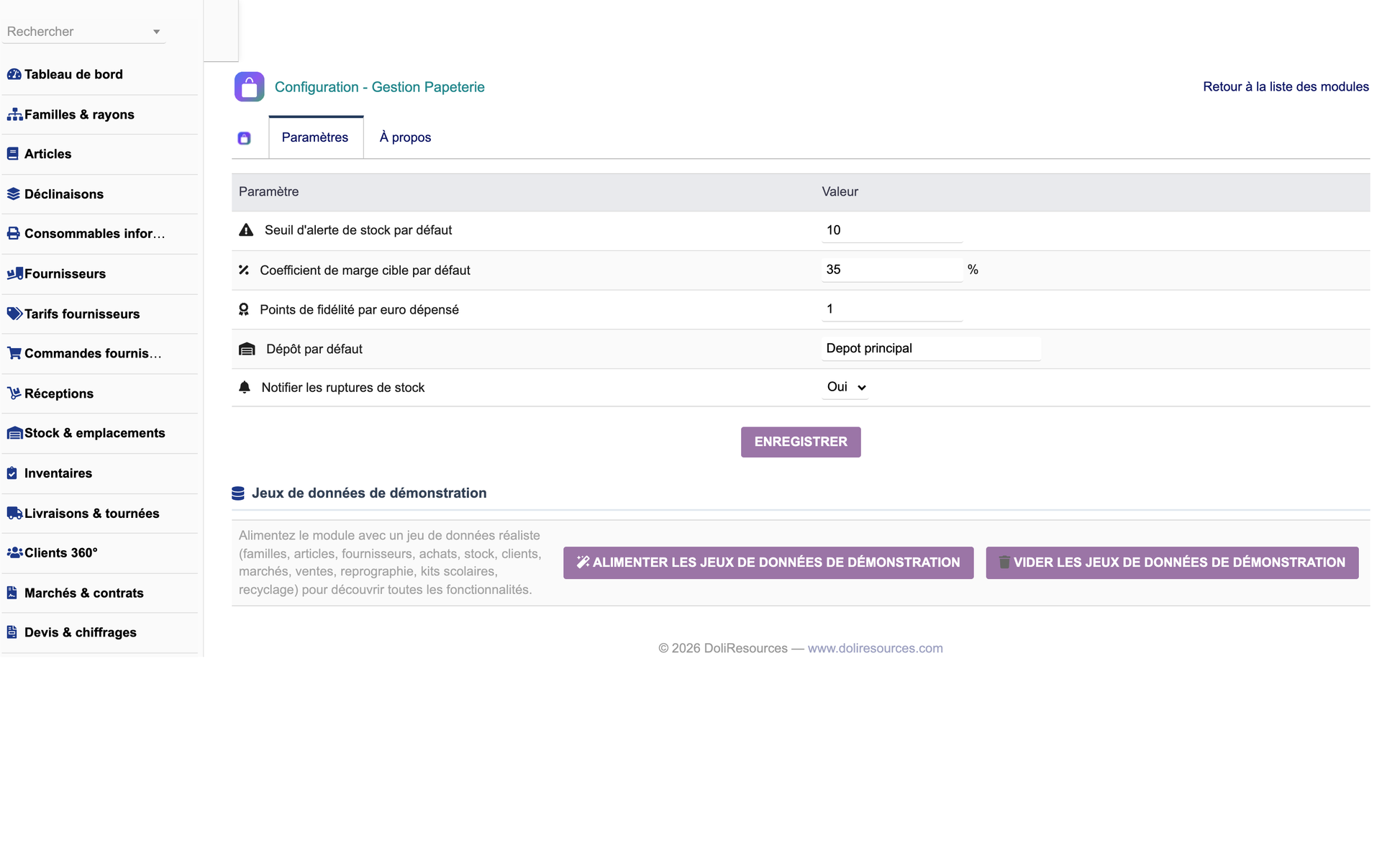 DoliResources - Dolibarr - 45_configuration_donnees_demo