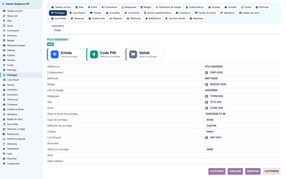 HR Badge, Time & Attendance Management - Dolibarr