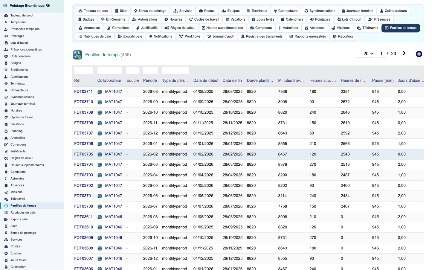 Biometric Time & Attendance Management - Dolibarr