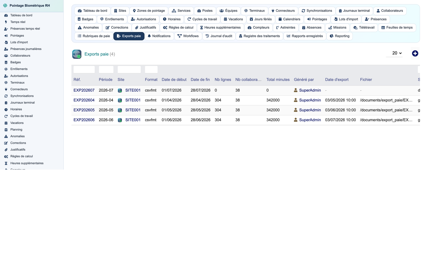 Biometric Time & Attendance Management - Dolibarr