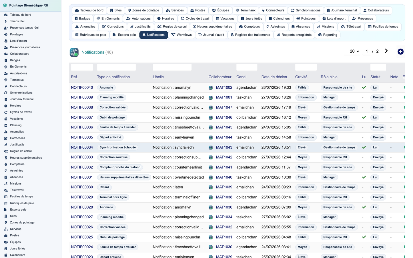 Biometric Time & Attendance Management - Dolibarr