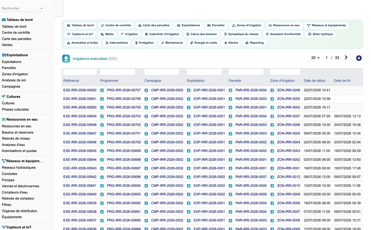 DoliResources - Dolibarr - 53_irrigations_executees