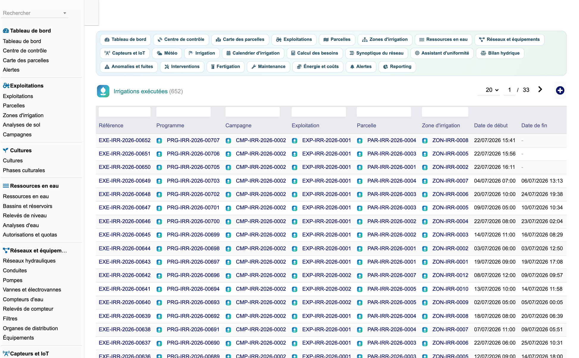 DoliResources - Dolibarr - 53_irrigations_executees