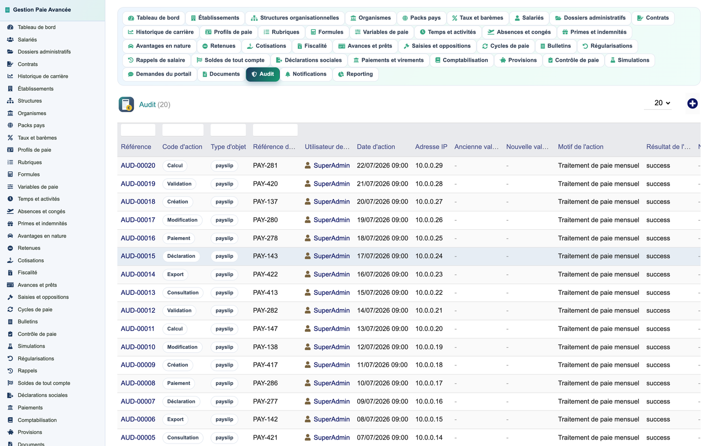 Advanced Payroll Management - Dolibarr