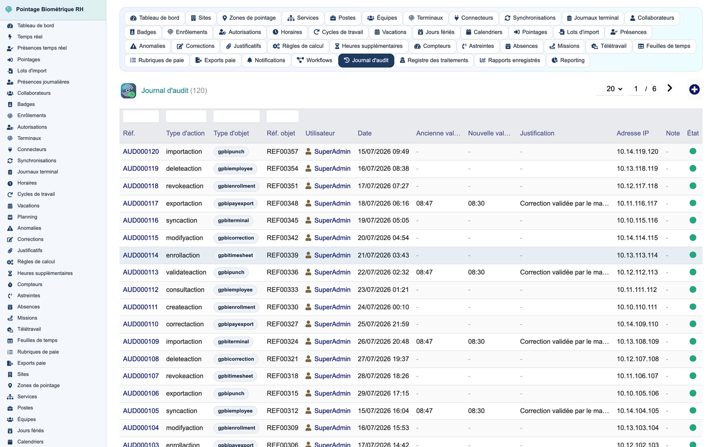 Biometric Time & Attendance Management - Dolibarr