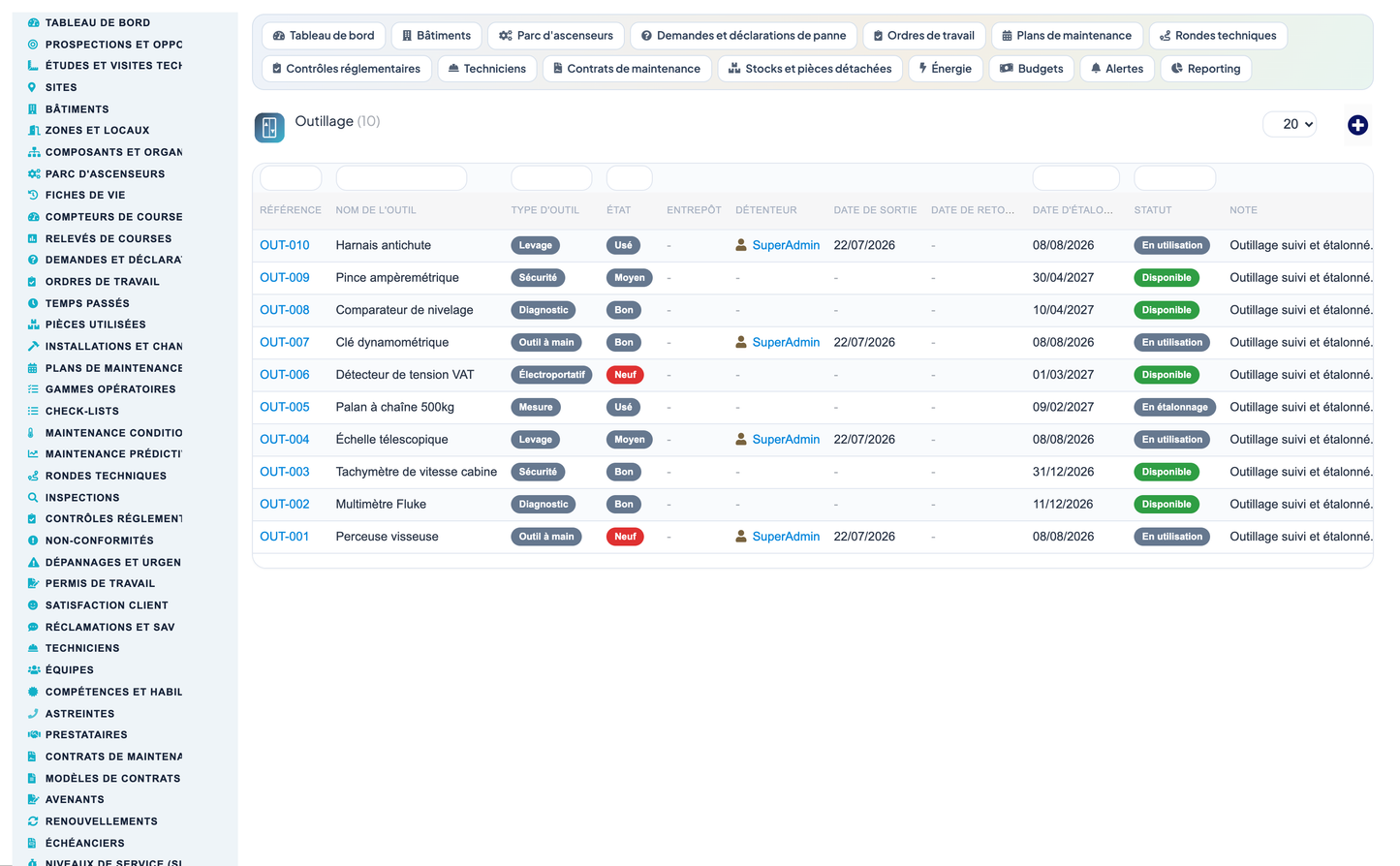 Elevator & Vertical-Transport Management for Dolibarr