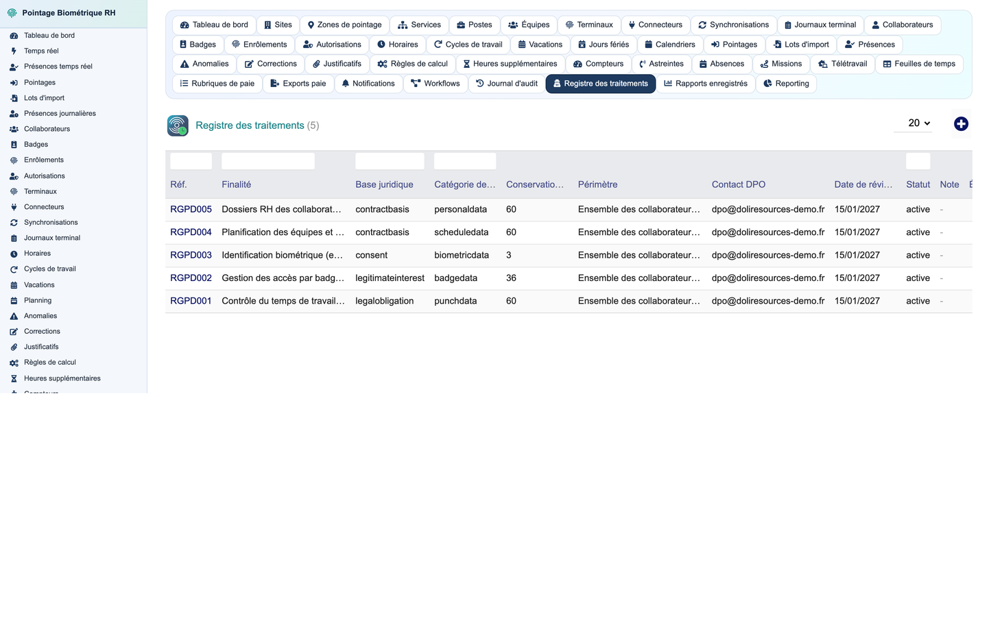 Biometric Time & Attendance Management - Dolibarr