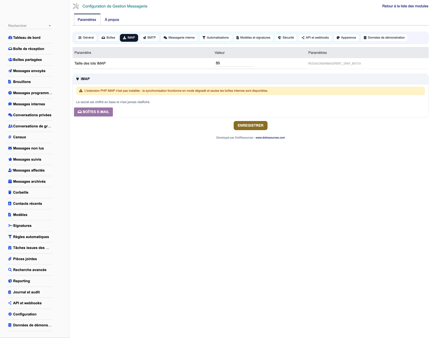MESSAGING MANAGEMENT - Dolibarr
