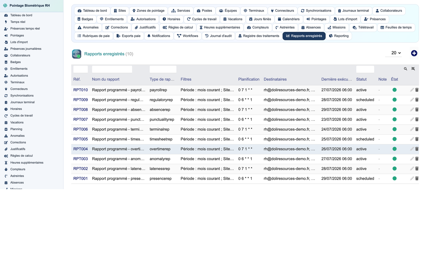 Biometric Time & Attendance Management - Dolibarr